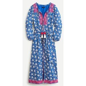 J. Crew Belted Embroidered Tunic Dress in Night Sky Block Print Size XXS‎